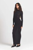 תמונת כל הלוק של MILKY SHEER MOCK NECK L/S LONG DRESS